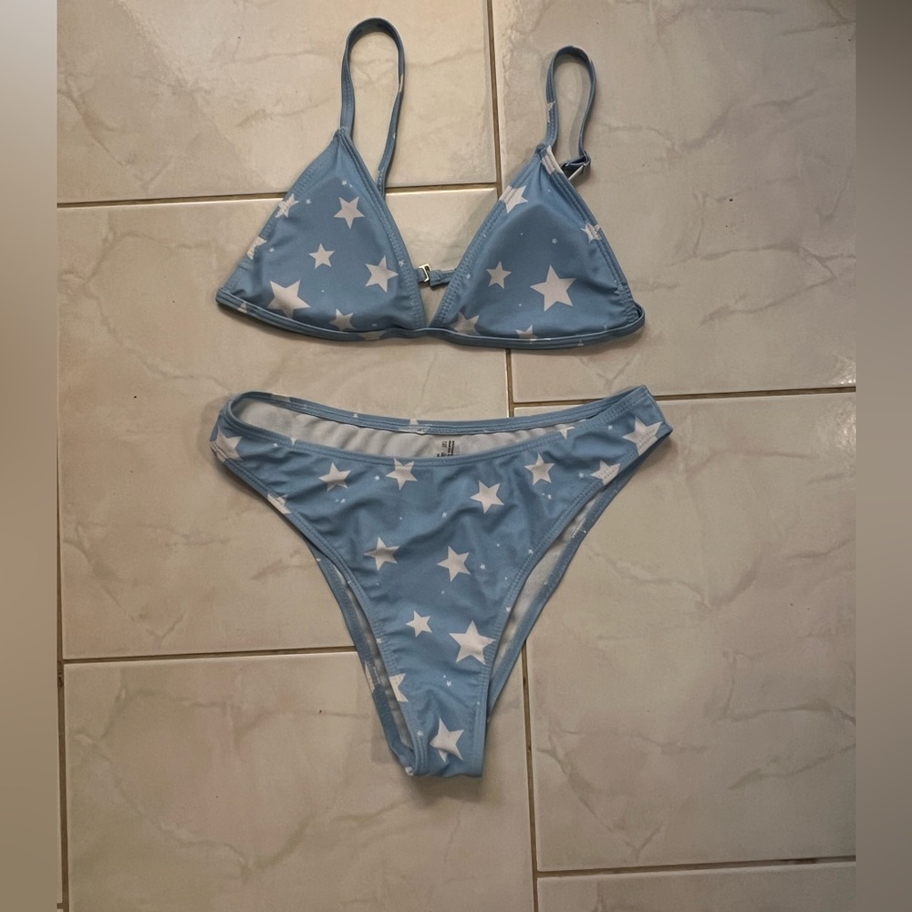 Women’s Blue with White Stars Bikini Swimsuit